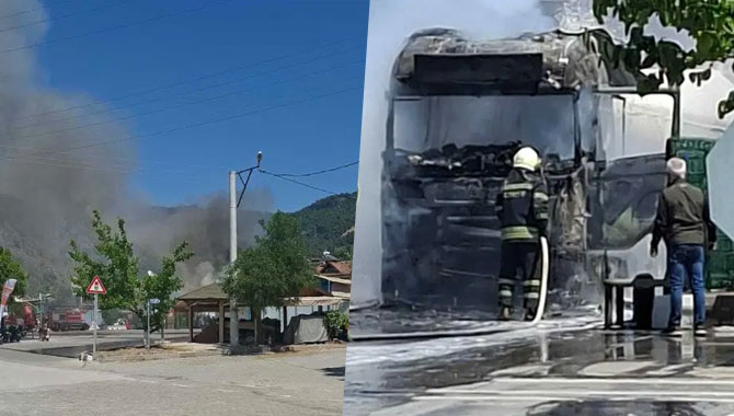 Akıryakıt istasyonunda korku dolu anlar: Benzin tankeri alev alev yandı