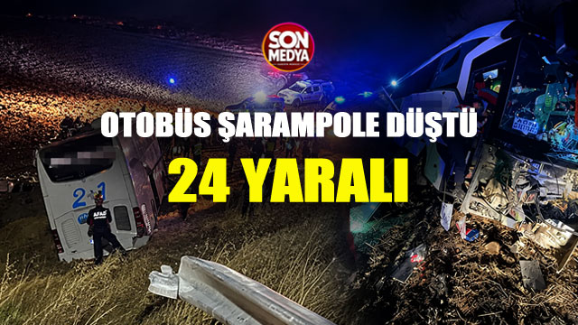 Amasya'da feci kaza! Yolcu otobüsü şarampole düştü: 24 yaralı