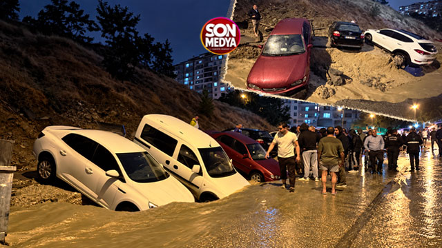 Ankara'yı sağanak vurdu: Yol çöktü, araçlar zarar gördü