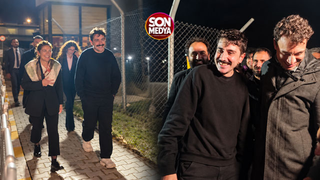 Tahliye olan komedyen Deniz Göktaş'a cezaevi önünde sevgi gösterisi
