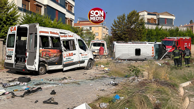 Konya Selçuklu'da feci kaza: 8'i çocuk 9 yaralı