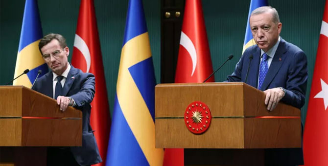 Erdoğan ile İsveç Başbakanı Kristersson'dan ortak basın toplantısı