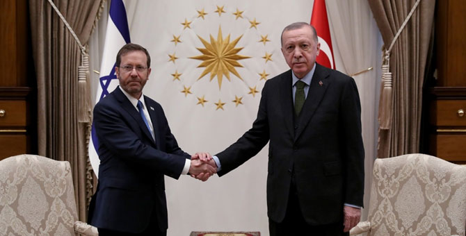 Cumhurbaşkanı Erdoğan, İsrail Cumhurbaşkanı Herzog'la görüştü