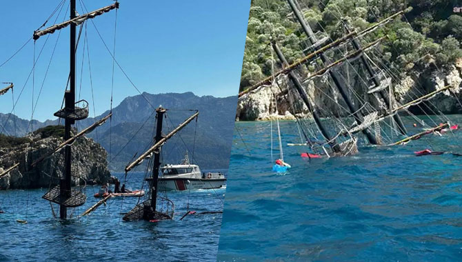 Marmaris'te 148 kişiyi taşıyan tur teknesi battı!