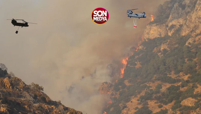 Pamukkale'de orman yangını: Helikopterler, uçaklar ve atlı jandarmalar devrede!